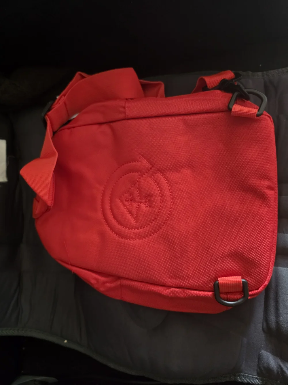 Lrg Red Crossbody Sling Bag with White Logo